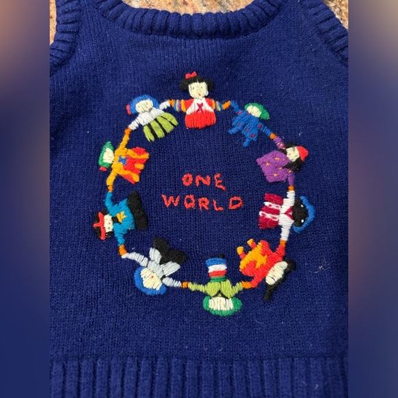 70s Vintage Girls Knit Sweater Vest - Picture 2 of 7